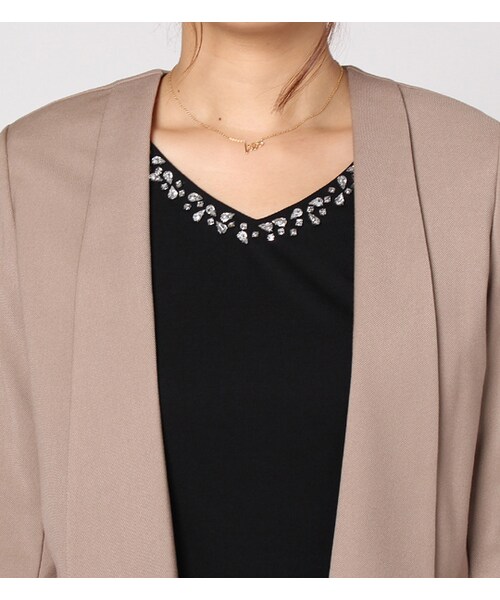 laboratory work（ラボラトリーワーク）の「ショールカラージャケット（ジャケット/アウター・レディース・ブラック/キャメル/ネイビー・S/M）」の7枚目の写真