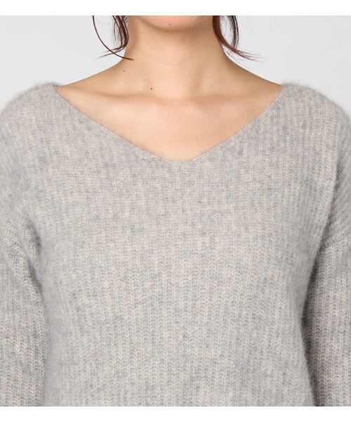 laboratory work（ラボラトリーワーク）の「【laboratory work】フェレット畦Vネックワンピース（ワンピース/ドレス・レディース・杢グレー/キャメル/ブルーネイビー）」の7枚目の写真