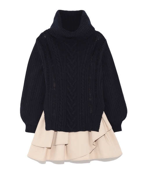 SNIDEL（スナイデル）の「タートルニットコンビワンピース（ニット