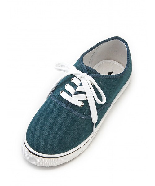 Honeys(ハニーズ)の「カラーデッキシューズ(スニーカー・レディース・オフ/クロ/インディゴ/アカ/カラシ/グリーン/杢グレー・S/M/L/LL)」の5枚目の写真