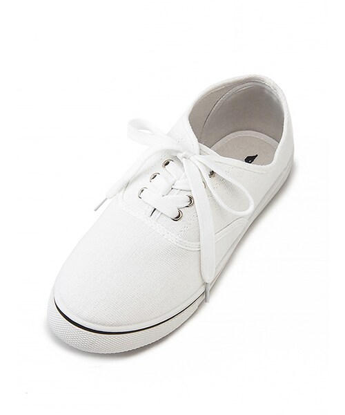 Honeys(ハニーズ)の「カラーデッキシューズ(スニーカー・レディース・オフ/クロ/インディゴ/アカ/カラシ/グリーン/杢グレー・S/M/L/LL)」の2枚目の写真