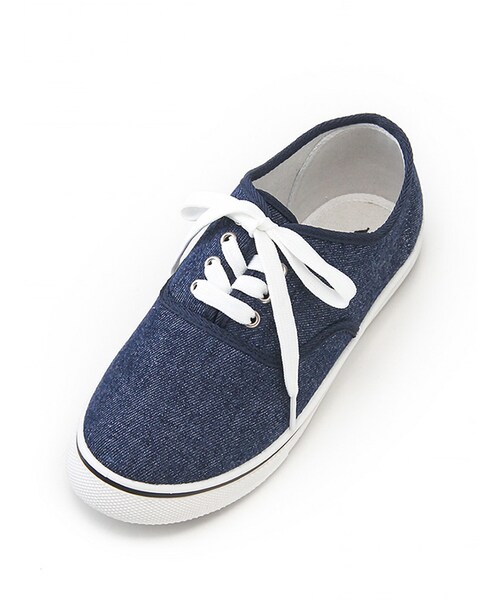 Honeys(ハニーズ)の「カラーデッキシューズ(スニーカー・レディース・オフ/クロ/インディゴ/アカ/カラシ/グリーン/杢グレー・S/M/L/LL)」の1枚目の写真