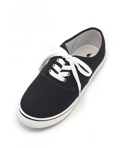 Honeys(ハニーズ)の「カラーデッキシューズ(スニーカー・レディース・オフ/クロ/インディゴ/アカ/カラシ/グリーン/杢グレー・S/M/L/LL)」の3枚目の写真