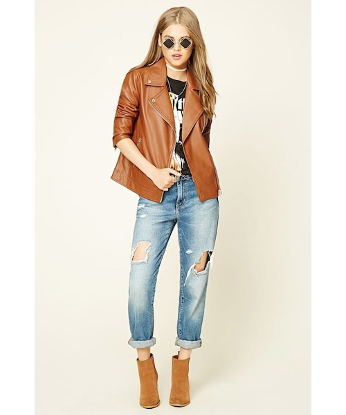 FOREVER 21（フォーエバー トゥエンティーワン）の「FOREVER 21 Faux Leather Moto Jacket（ライダースジャケット・レディース・Black/Brown/Beige・S/M/L）」の15枚目の写真