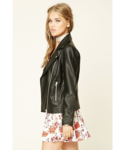 FOREVER 21（フォーエバー トゥエンティーワン）の「FOREVER 21 Faux Leather Moto Jacket（ライダースジャケット・レディース・Black/Brown/Beige・S/M/L）」の4枚目の写真