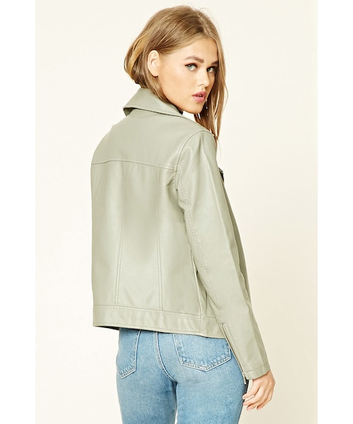 FOREVER 21（フォーエバー トゥエンティーワン）の「FOREVER 21 Faux Leather Moto Jacket（ライダースジャケット・レディース・Black/Brown/Beige・S/M/L）」の6枚目の写真