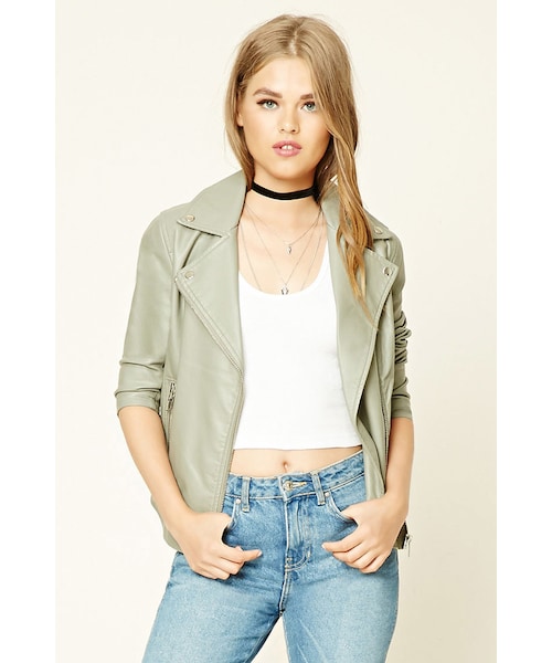 FOREVER 21（フォーエバー トゥエンティーワン）の「FOREVER 21 Faux Leather Moto Jacket（ライダースジャケット・レディース・Black/Brown/Beige・S/M/L）」の3枚目の写真