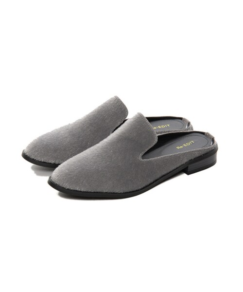 Re:EDIT（リエディ）の「【先行予約受注】[送料無料]ハラコバブーシュ[2016秋新作]（シューズ・レディース・ブラック/グレー/バーガンディ/レオパード/べっこう・S/M/L/LL）」の12枚目の写真