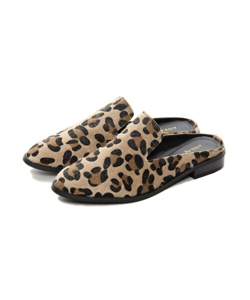 Re:EDIT（リエディ）の「【先行予約受注】[送料無料]ハラコバブーシュ[2016秋新作]（シューズ・レディース・ブラック/グレー/バーガンディ/レオパード/べっこう・S/M/L/LL）」の14枚目の写真