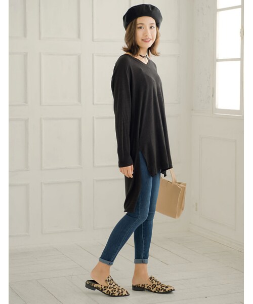 Re:EDIT（リエディ）の「【先行予約受注】[送料無料]ハラコバブーシュ[2016秋新作]（シューズ・レディース・ブラック/グレー/バーガンディ/レオパード/べっこう・S/M/L/LL）」の4枚目の写真