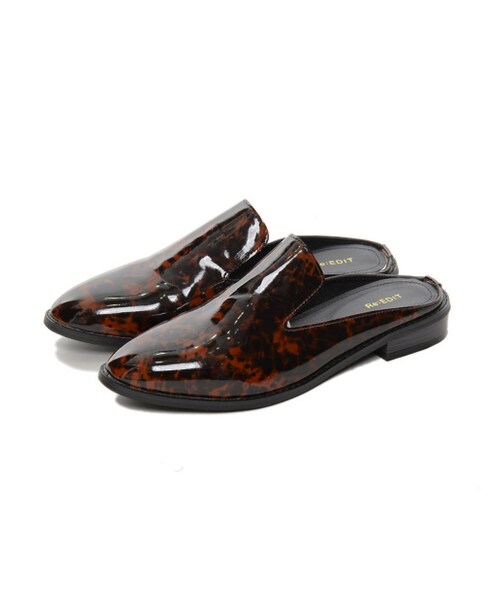 Re:EDIT（リエディ）の「【先行予約受注】[送料無料]ハラコバブーシュ[2016秋新作]（シューズ・レディース・ブラック/グレー/バーガンディ/レオパード/べっこう・S/M/L/LL）」の15枚目の写真