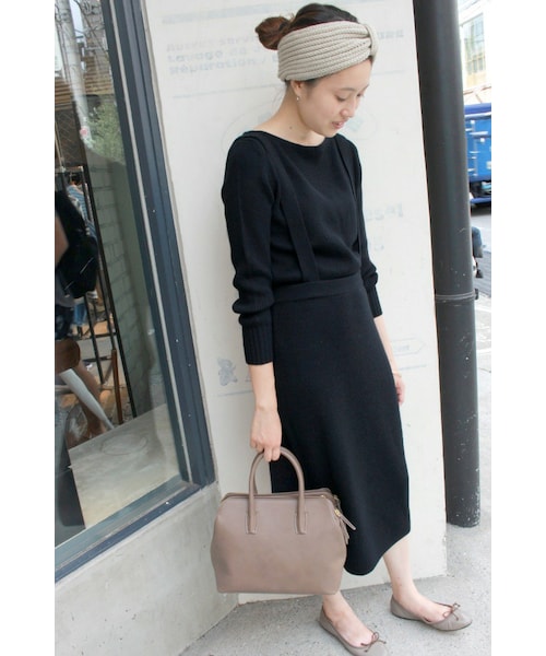 新品 iena slobe リブ プルオーバー × ジャンスカ ニット セットアップ◆ ニット　グレー　ミモレ丈　タイトスカート　１５１２０ IENA SLOBE*イエナ リブプルオーバー×ジャンスカ ニットセットアップ