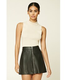 FOREVER 21 | FOREVER 21 Faux Leather Zipper Mini Skirt(スカート)