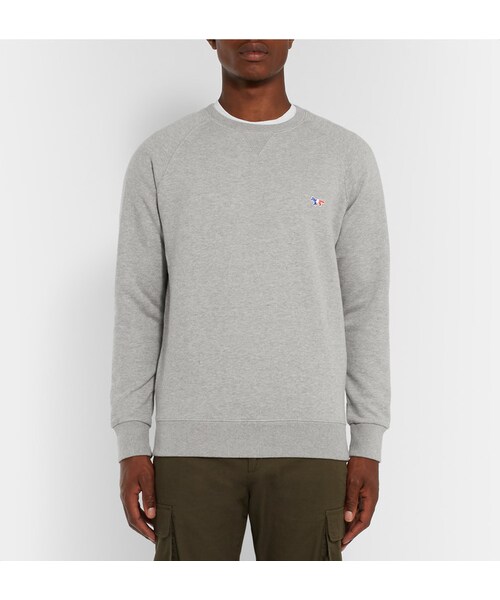 Maison Kitsune（メゾンキツネ）の「Maison Kitsuné Loopback Cotton-Jersey Sweatshirt（スウェット・メンズ・Gray・S/M/L/XL）」の3枚目の写真