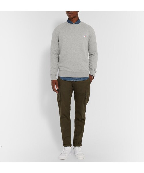 Maison Kitsune（メゾンキツネ）の「Maison Kitsuné Loopback Cotton-Jersey Sweatshirt（スウェット・メンズ・Gray・S/M/L/XL）」の2枚目の写真