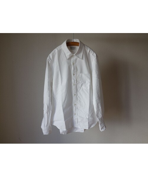 MANUAL ALPHABET（マニュアル アルファベット）の「【完売御礼】MANUAL ALPHABET  OXFORD CLASSIC FIT SHIRT マニュアルアルファベット オックスフォード クラシカルフィットシャツ ホワイト（シャツ/ブラウス・メンズ・その他）」の5枚目の写真