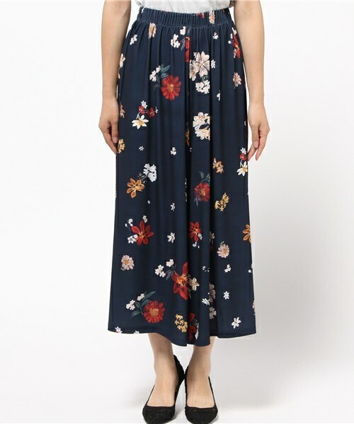 actuel(アクチュエル)の「FLOWERワイドパンツ(その他パンツ・レディース・ネイビー・FREE)」の2枚目の写真