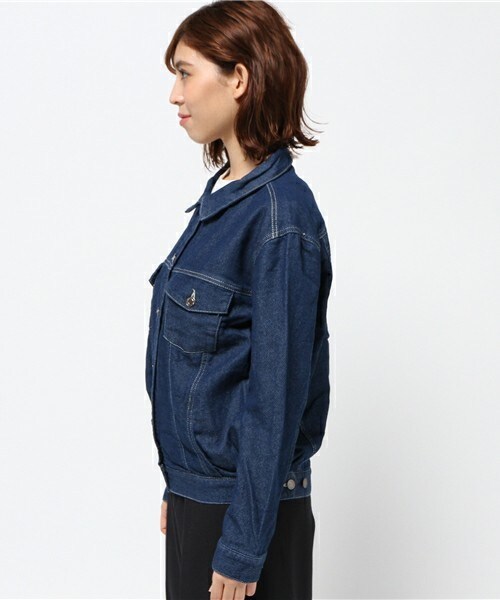 archives（アルシーヴ）の「BIG　Gジャン（デニムジャケット・レディース・ネイビー/ロイヤルブルー・MEDIUM）」の4枚目の写真