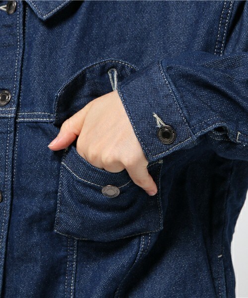 archives（アルシーヴ）の「BIG　Gジャン（デニムジャケット・レディース・ネイビー/ロイヤルブルー・MEDIUM）」の9枚目の写真