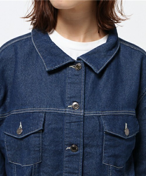 archives（アルシーヴ）の「BIG　Gジャン（デニムジャケット・レディース・ネイビー/ロイヤルブルー・MEDIUM）」の6枚目の写真