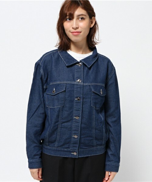 archives（アルシーヴ）の「BIG　Gジャン（デニムジャケット・レディース・ネイビー/ロイヤルブルー・MEDIUM）」の3枚目の写真