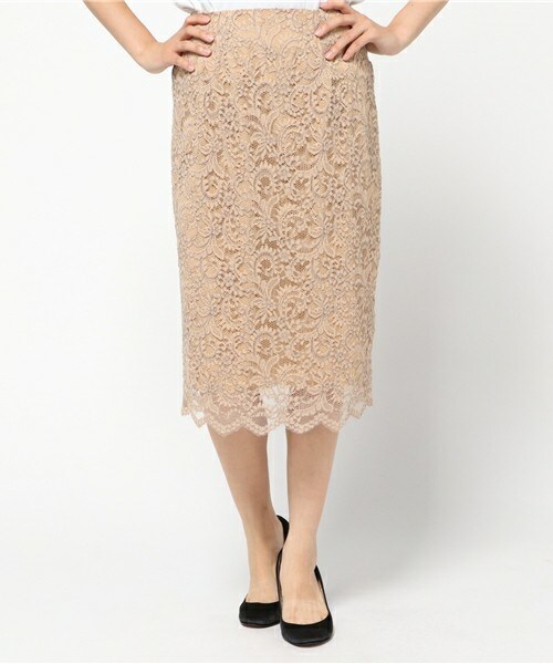 archives（アルシーヴ）の「スカラレースタイトスカート（スカート・レディース・オフホワイト/ブラック/ベージュ・MEDIUM）」の3枚目の写真