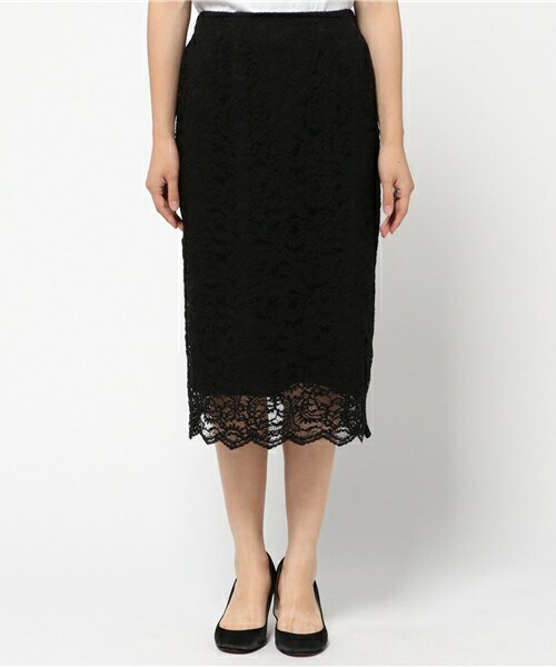 archives（アルシーヴ）の「スカラレースタイトスカート（スカート・レディース・オフホワイト/ブラック/ベージュ・MEDIUM）」の4枚目の写真