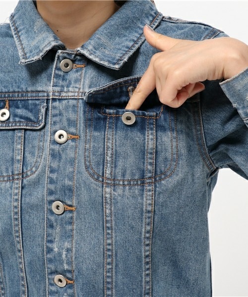 archives（アルシーヴ）の「Gジャン（デニムジャケット・レディース・ブルー/ネイビー/ロイヤルブルー・MEDIUM）」の9枚目の写真