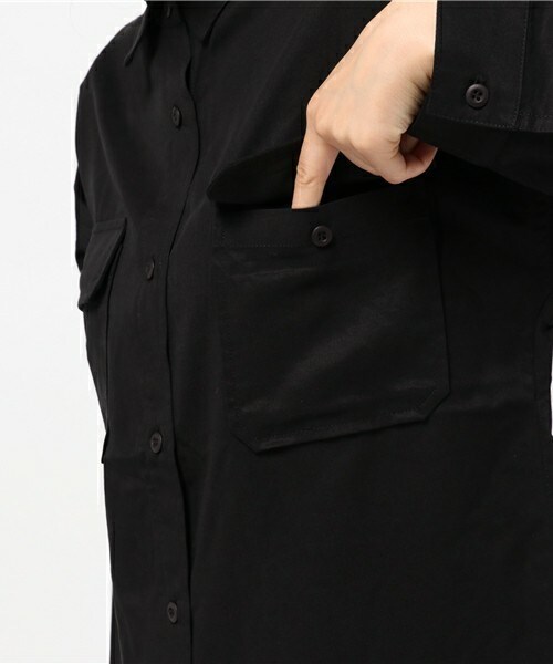 archives（アルシーヴ）の「テンセルビッグシャツ（シャツ/ブラウス・レディース・ブラック/カーキ/キャメル・MEDIUM）」の9枚目の写真