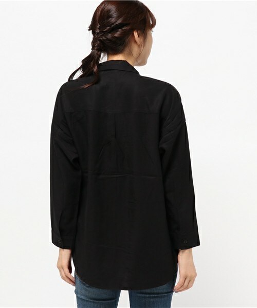 archives（アルシーヴ）の「テンセルビッグシャツ（シャツ/ブラウス・レディース・ブラック/カーキ/キャメル・MEDIUM）」の6枚目の写真