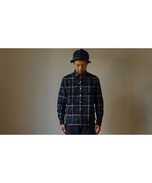 MANUAL ALPHABET | 【完売御礼】MANUAL ALPHABET マニュアルアルファベット CLASSIC FIT SHIRT 甘撚りビエラ クラシカルフィットシャツ NVY×BEG(シャツ/ブラウス)