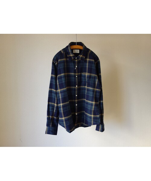 MANUAL ALPHABET（マニュアル アルファベット）の「【完売御礼】MANUAL ALPHABET マニュアルアルファベット CLASSIC FIT SHIRT 甘撚りビエラ クラシカルフィットシャツ NVY×BEG（シャツ/ブラウス・メンズ・その他）」の7枚目の写真