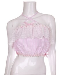 Bobon21 | ラブリーフリルオフショルベアトップス(チューブトップ)