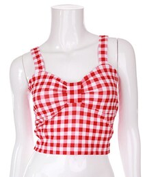 Bobon21 | リボンデザインギンガムチェックビスチェ(キャミソール)