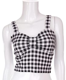 Bobon21 | リボンデザインギンガムチェックビスチェ(キャミソール)