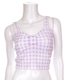 Bobon21 | リボンデザインギンガムチェックビスチェ(キャミソール)