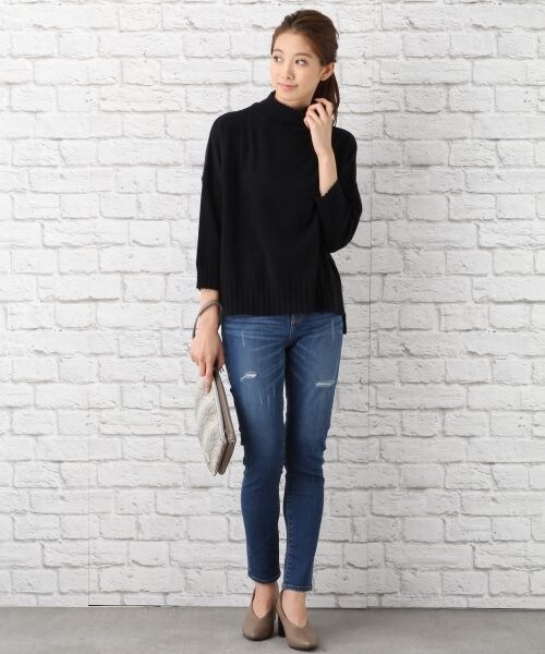 LEPSIM（レプシィム）の「１２Ｇハイネックワイドプルオーバー（トップス・アイスグレー/ベージュ/ダークネイビー・FREE SIZE）」の6枚目の写真