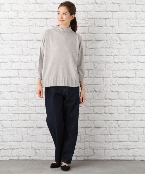 LEPSIM（レプシィム）の「１２Ｇハイネックワイドプルオーバー（トップス・アイスグレー/ベージュ/ダークネイビー・FREE SIZE）」の4枚目の写真