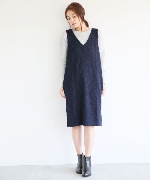 LEPSIM（レプシィム）の「ムジガラ カットジャンスカート（ワンピース/ドレス・ブラック/ストライプ/ネイビー・M/L）」の7枚目の写真