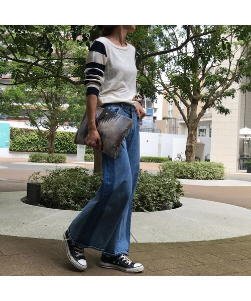 copine(コピン)の「袖ボーダーニットプルオーバートップス(ニット/セーター・レディース・その他)」の4枚目の写真