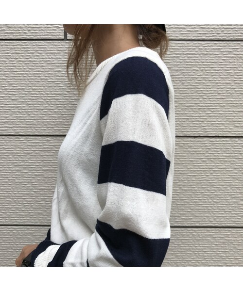 copine(コピン)の「袖ボーダーニットプルオーバートップス(ニット/セーター・レディース・その他)」の9枚目の写真