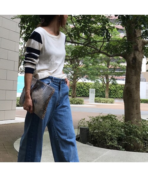 copine(コピン)の「袖ボーダーニットプルオーバートップス(ニット/セーター・レディース・その他)」の3枚目の写真