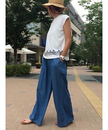 copine | 発泡プリントフレンチスリーブＴシャツ(タンクトップ)