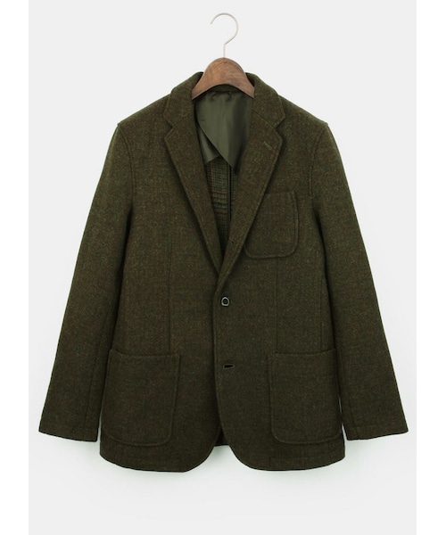 PLST（プラステ）の「Men ツイードエルボーパッチテーラード
