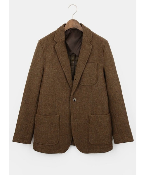 PLST（プラステ）の「Men ツイードエルボーパッチテーラード