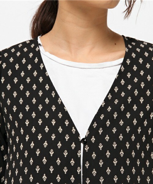 archives（アルシーヴ）の「小紋柄ガウン（ワンピース・レディース・オフホワイト/ブラック/ネイビー・MEDIUM）」の7枚目の写真