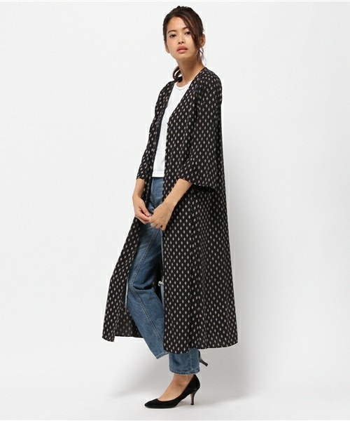 archives（アルシーヴ）の「小紋柄ガウン（ワンピース・レディース・オフホワイト/ブラック/ネイビー・MEDIUM）」の3枚目の写真