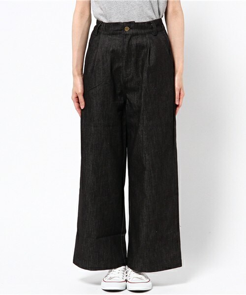 archives(アルシーヴ)の「デニムワイドパンツ(デニムパンツ・レディース・ブラック/ネイビー・MEDIUM)」の3枚目の写真