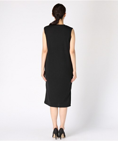 INTERPLANET WINGS（インタープラネットウィング）の「太リブニットノースリワンピース（ワンピース・レディース・ブラック/モカ/ボルドー・FREE）」の6枚目の写真