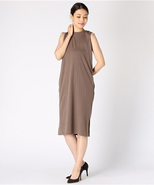 INTERPLANET WINGS（インタープラネットウィング）の「太リブニットノースリワンピース（ワンピース・レディース・ブラック/モカ/ボルドー・FREE）」の3枚目の写真